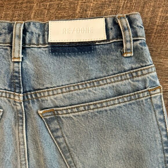 Re/Done 70s Loose Flare Jeans in Color 60s Studded Indigo Denim Women’s Size 24 - Picture 12 of 16